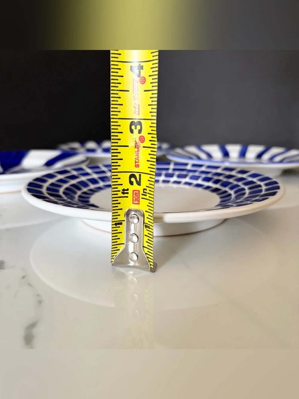 SET of 4 Blue & White Salad Plates by Vietri